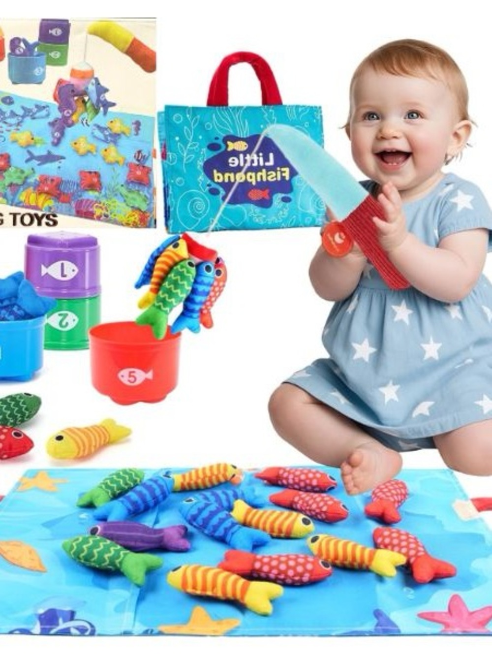 Magnetic Fishing Toy Set - Colorful Multicolor